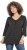 Ulla Popken Glitter Stripe 3/4 Sleeve Tee Anthracite - Mintás pólók nőknek - 