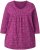 Ulla Popken Pleated Floral Print 3/4 Sleeve Tee Raspberry - Mintás pólók nőknek - 
