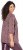 Ulla Popken Mixed Pattern Stripe 3/4 Sleeve Tee Dark Cherry Red - Pólók - 