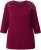Ulla Popken Flower Epaulet 3/4 Sleeve Top Dark Cherry Red - Mintás pólók nőknek - 