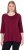 Ulla Popken Flower Epaulet 3/4 Sleeve Top Dark Cherry Red - Mintás pólók nőknek - 