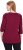 Ulla Popken Flower Epaulet 3/4 Sleeve Top Dark Cherry Red - Mintás pólók nőknek - 