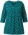 Ulla Popken Flower Print 3/4 Sleeve Tee Teal Green - Pólók - 