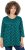 Ulla Popken Flower Print 3/4 Sleeve Tee Teal Green - Pólók - 