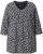 Ulla Popken Snowflake Print 3/4 Sleeve Tee Black - Pólók - 