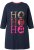 Ulla Popken Ho Ho Ho 3/4 Sleeve Graphic Tunic Tee Navy - Pólók - 
