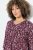 Ulla Popken Ribbon Print 3/4 Sleeve Asymmetric Tee Plum - Mintás pólók nőknek - Mintás pólók nőknek
