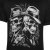 Kam Jeans 5796 Twin Gentleman Skull Print Tee Black - Pólók - Nagyméretű pólók - 2XL-14XL