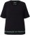 Ulla Popken Classic Fit Half-Sleeve Crew Neck T-shirt With Hem Inscription Black - Mintás pólók nőknek - 