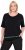 Ulla Popken Classic Fit Half-Sleeve Crew Neck T-shirt With Hem Inscription Black - Mintás pólók nőknek - 