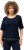 Ulla Popken Classic Fit Half-Sleeve Crew Neck T-shirt With Hem Inscription Navy Blue - Mintás pólók nőknek - 