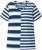 Ulla Popken Mix Stripe Short Sleeve Tee Deep Aqua - Mintás pólók nőknek - 