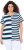 Ulla Popken Mix Stripe Short Sleeve Tee Deep Aqua - Mintás pólók nőknek - 