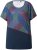 Ulla Popken Quick Drying Geometric Print Short Sleeve Tee Navy Blue - Mintás pólók nőknek - 