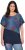 Ulla Popken Quick Drying Geometric Print Short Sleeve Tee Navy Blue - Mintás pólók nőknek - 