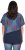 Ulla Popken Quick Drying Geometric Print Short Sleeve Tee Navy Blue - Mintás pólók nőknek - 