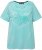Ulla Popken Palm Tree Embroidered Tee Turquoise Green - Mintás pólók nőknek - 