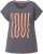 Ulla Popken LOVE Short Sleeve Graphic Tee Graphite Grey - Mintás pólók nőknek - 