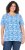 Ulla Popken Coral Reef Printed Short Sleeve V-Neck Tee Teal Blue - Mintás pólók nőknek - 