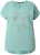 Ulla Popken Metallic Animal Cap Sleeve Graphic Tee Light Green - Mintás pólók nőknek - 