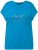 Ulla Popken Metallic Animal Cap Sleeve Graphic Tee Sapphire Blue - Mintás pólók nőknek - 