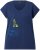 Ulla Popken Half-Sleeve A-line V-Neck Boat Pattern T-Shirt Ink Blue - Mintás pólók nőknek - 