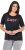 Ulla Popken Easy Short Sleeve Acid Wash Graphic Tee Black - Mintás pólók nőknek - 