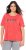 Ulla Popken Easy Short Sleeve Acid Wash Graphic Tee Light Red - Mintás pólók nőknek - 