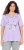 Ulla Popken Metallic Feather Short Sleeve Graphic Tee Lavender - Mintás pólók nőknek - 