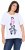 Ulla Popken Flocked Short Sleeve Graphic Tee Snow White - Mintás pólók nőknek - 