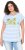 Ulla Popken Striped Short Sleeve Citrus Graphic Tee Light Blue - Mintás pólók nőknek - 