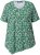 Ulla Popken Floral Pointed Hem Short Sleeve Tee Green - Mintás pólók nőknek - 
