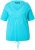 Ulla Popken Ride The Wave Short Sleeve V-Neck Graphic Tee Deep Aqua - Mintás pólók nőknek - 