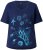 Ulla Popken Marine Print Short Sleeve Tee Ink Blue - Mintás pólók nőknek - 