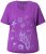 Ulla Popken Marine Print Short Sleeve Tee Purple - Mintás pólók nőknek - 