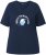 Ulla Popken Shell Picker Club Short Sleeve Graphic Tee Navy - Mintás pólók nőknek - 