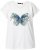 Ulla Popken Free Spirit Butterfly Cap Sleeve Graphic Tee Off-White - Mintás pólók nőknek - 