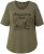 Ulla Popken Beaded Short Sleeve Graphic Tee Olive - Mintás pólók nőknek - 