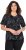 Ulla Popken Abstract Animal Print Short Sleeve Tee Black - Mintás pólók nőknek - 