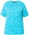 Ulla Popken Abstract Animal Print Short Sleeve Tee Deep Aqua - Mintás pólók nőknek - 