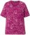Ulla Popken Abstract Animal Print Short Sleeve Tee Magnolia Red - Mintás pólók nőknek - 