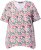 Ulla Popken Half-sleeve A-line V-neck Pointed Hem Animal Pattern T-shirt Snow White - Mintás pólók nőknek - 