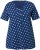 Ulla Popken Tile Print Short Sleeve Pleated Tee Dark Blue - Mintás pólók nőknek - 