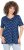 Ulla Popken Tile Print Short Sleeve Pleated Tee Dark Blue - Mintás pólók nőknek - 