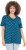 Ulla Popken Tile Print Short Sleeve Pleated Tee Teal - Mintás pólók nőknek - 