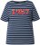 Ulla Popken Striped 1987 Boat Neck Tee Navy Blue - Mintás pólók nőknek - 