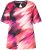 Ulla Popken Cutout Abstract Print Short Sleeve Tee Hibiscus Red - Mintás pólók nőknek - 