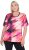 Ulla Popken Cutout Abstract Print Short Sleeve Tee Hibiscus Red - Mintás pólók nőknek - 