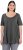 Ulla Popken Essential Front Pleat Tee Graphite Grey - Pólók - 