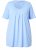 Ulla Popken Essential Front Pleat Tee Light Blue - Pólók - 